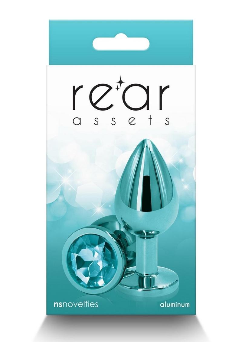 Rear Assets Aluminum Anal Plug - Metal/Teal - Medium