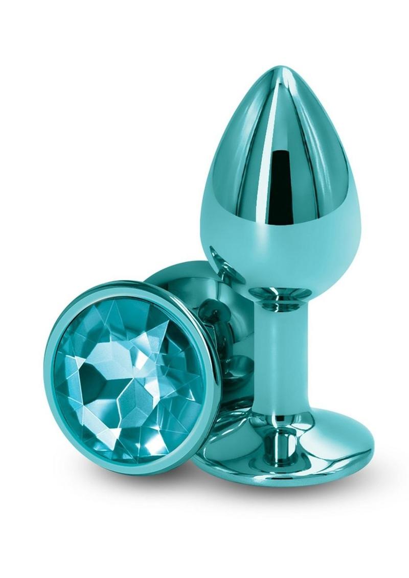 Rear Assets Aluminum Anal Plug - Metal/Teal - Small