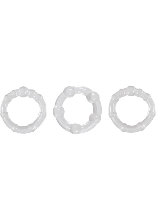 Renegade Super Stretchable Intensity Cock Rings - Clear - Set Of 3