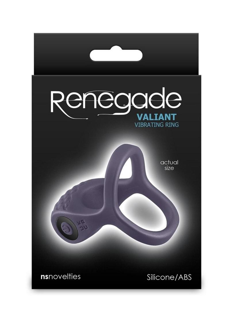 Renegade Valiant Rechargeable Silicone Cock and Ball Ring - Gray/Grey