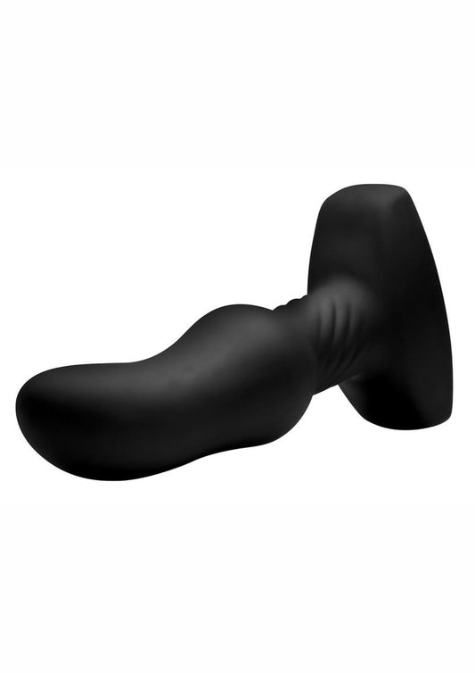 Rimmers Slim M Rechargeable Silicone Curved Rimming Plug with Remote Control - Black