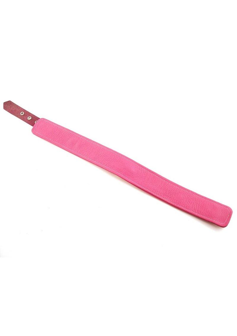 Rouge Plain Leather Adjustable Collar 1 Ring - Pink