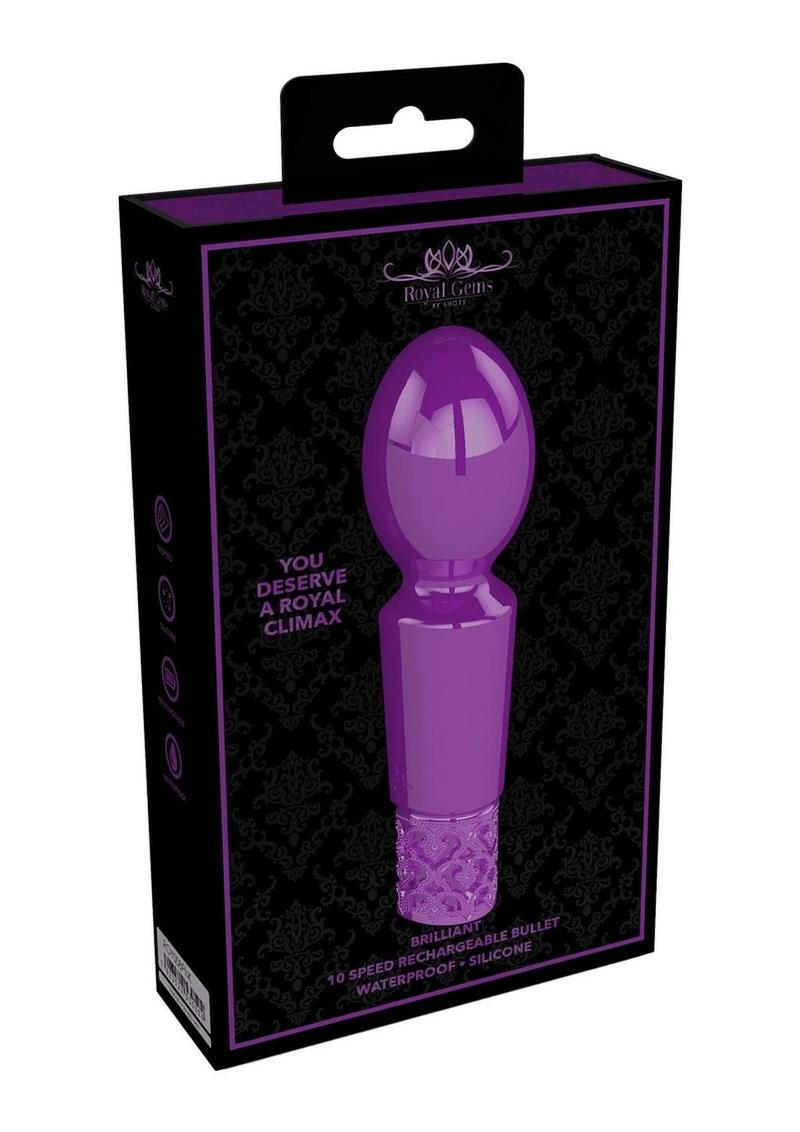 Royal Gems Brilliant Silicone Rechargeable Bullet - Purple