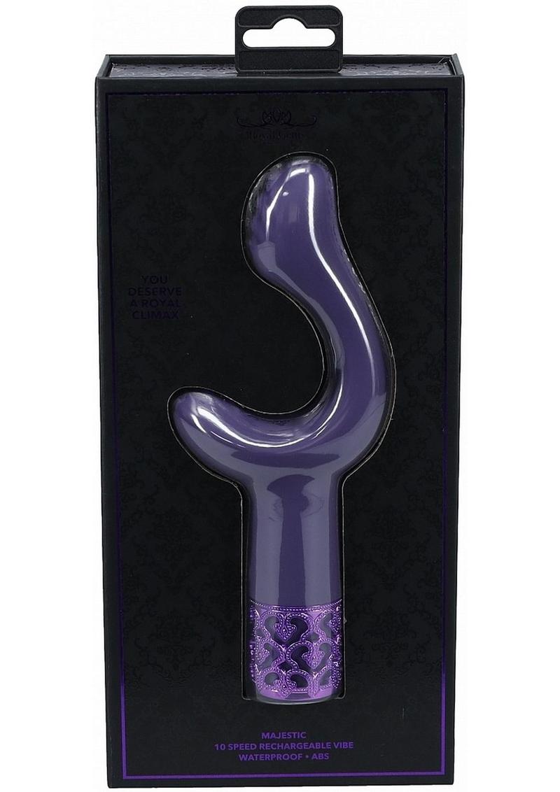 Royal Gems Majestic Rechargeable Silicone Vibrator - Purple