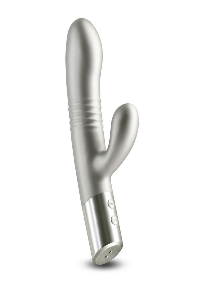 Royals Grace Rechargeable Silicone Rabbit Vibrator - Gray/Grey