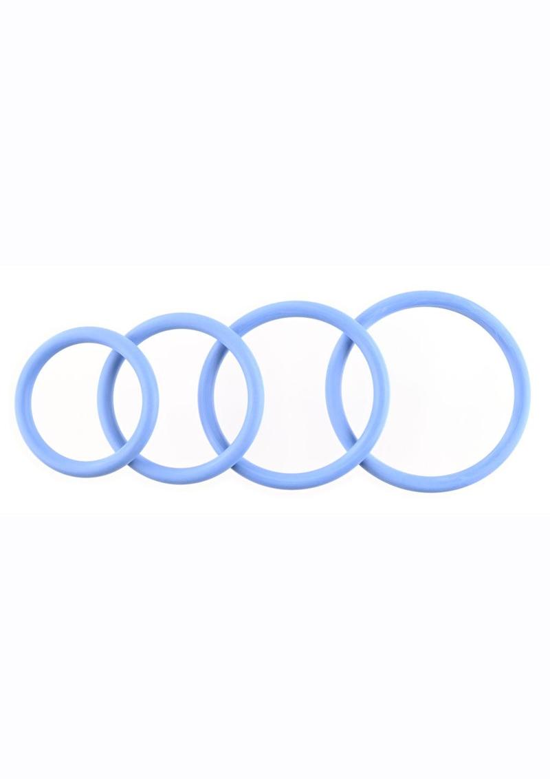 Rubber O-Ring Assorted Sizes - Blue/Periwinkle - 4 Pack