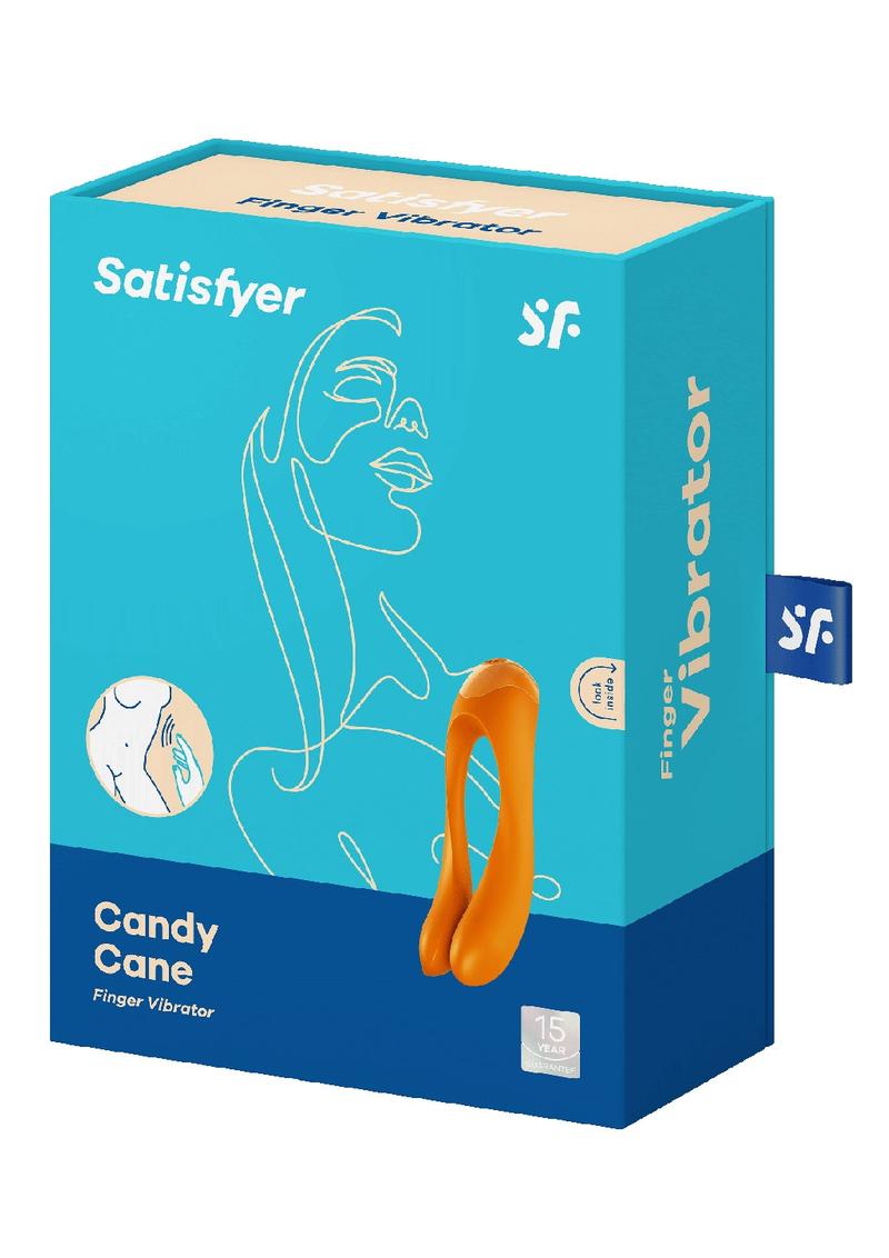 Satisfyer Candy Cane Silicone Rechargeable Mini Vibrator - Orange - Orange