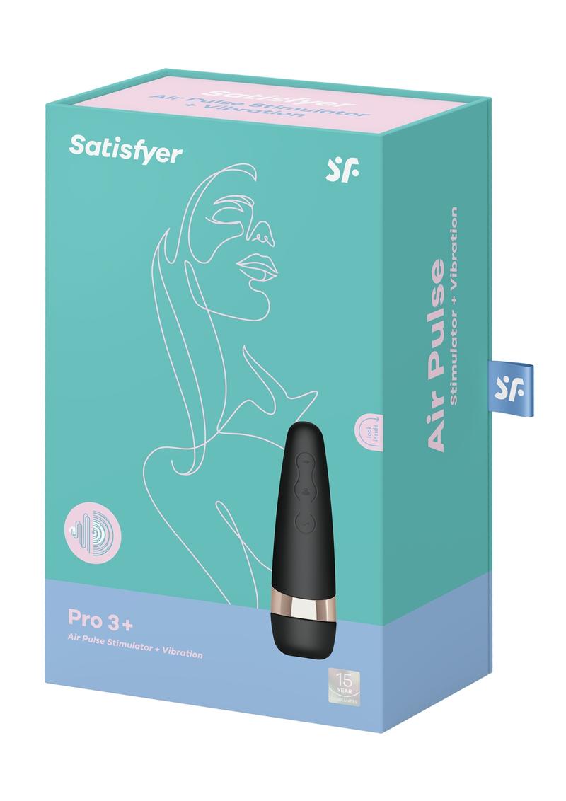 Satisfyer Pro 3+ Air Pulse Stimulation and Vibration - Black/Silver