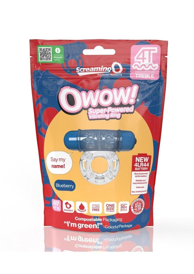 Screaming O 4t O Wow Vibrating Ring - Blue/Blueberry