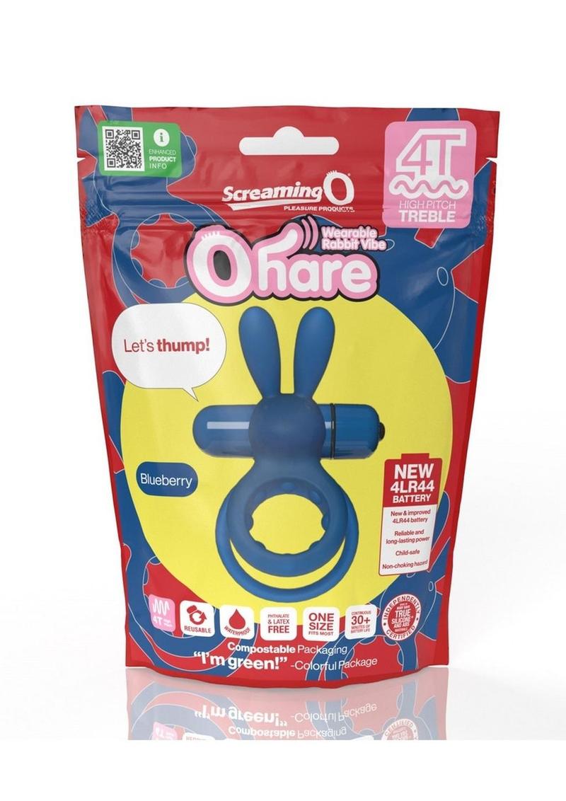 Screaming O 4t Ohare Vibrating Cock Ring - Blue/Blueberry