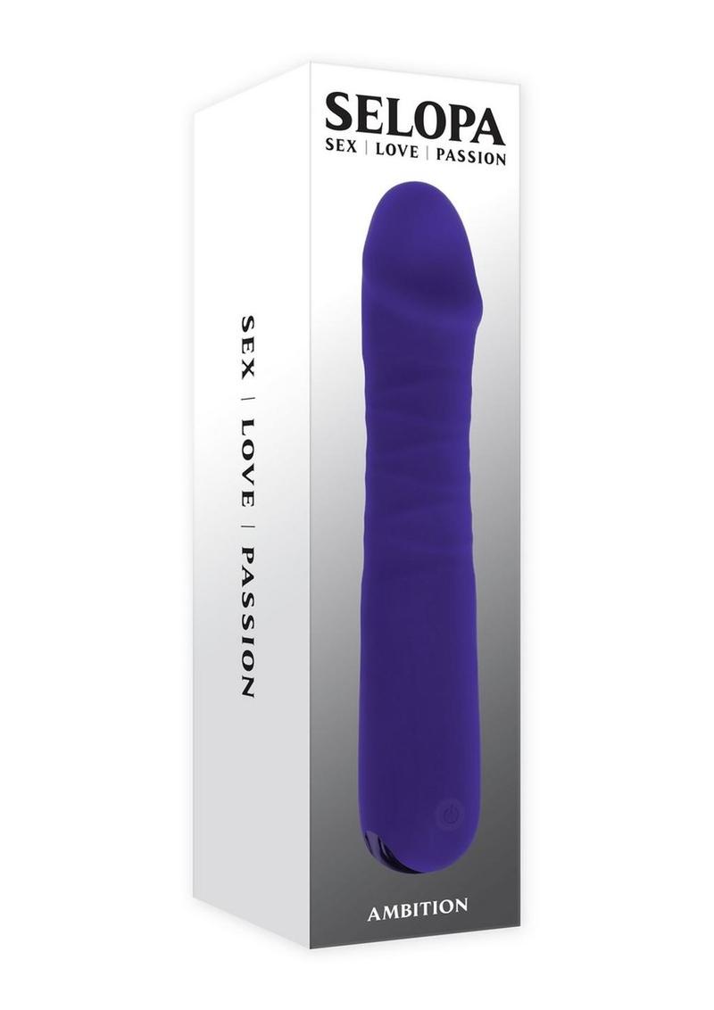 Selopa Ambition Rechargeable Silicone Thrusting Vibrator - Purple