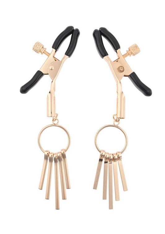 Sex and Mischief Verge Nipple Clamps - Black/Gold