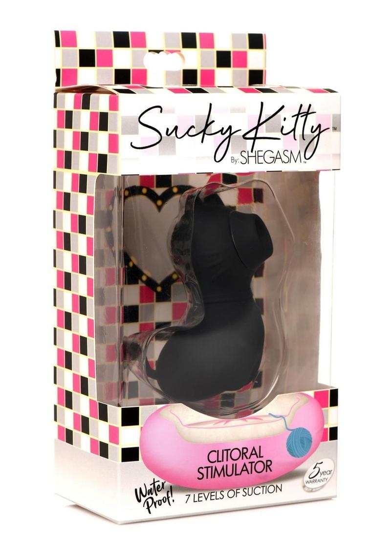 Shegasm Sucky Kitty Rechargeable Silicone Clitoral Stimulator - Black