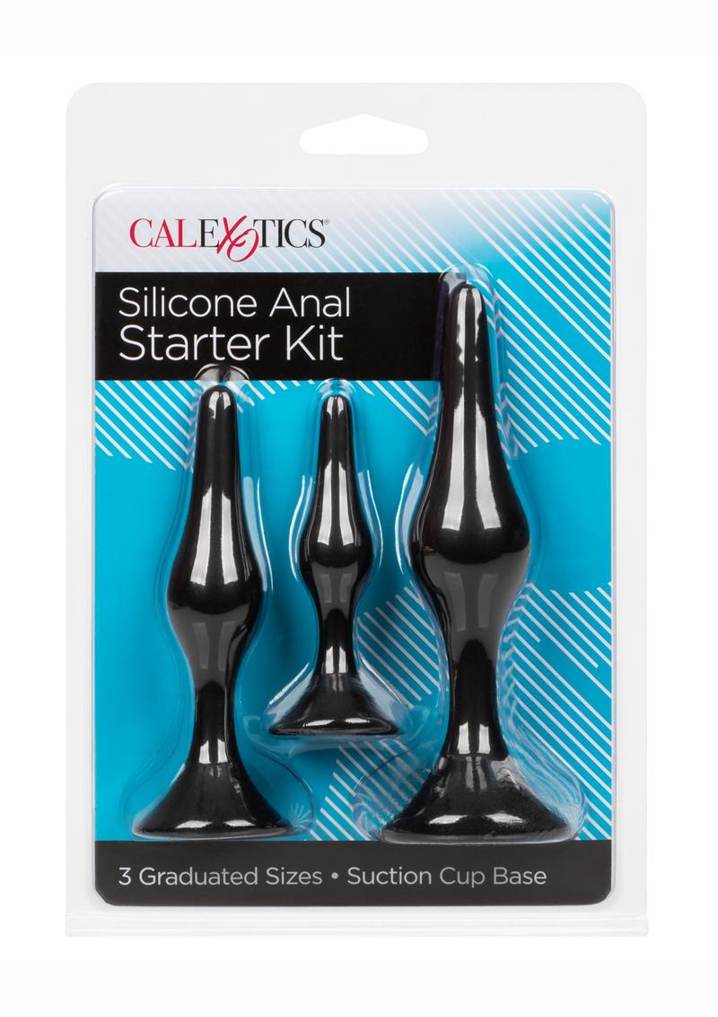 Silicone Anal Starter Kit - Black - 3 Per Set