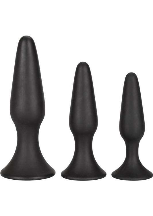 Silicone Anal Trainer Kit Black 3 Sizes - Black