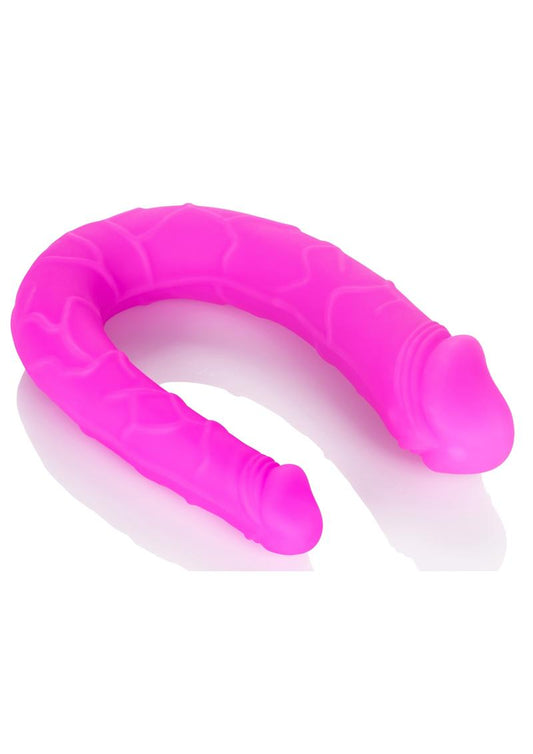 Silicone Double Dong AC/DC Dong Dual Penetration Non Vibrating Silicone Double Dong - Pink