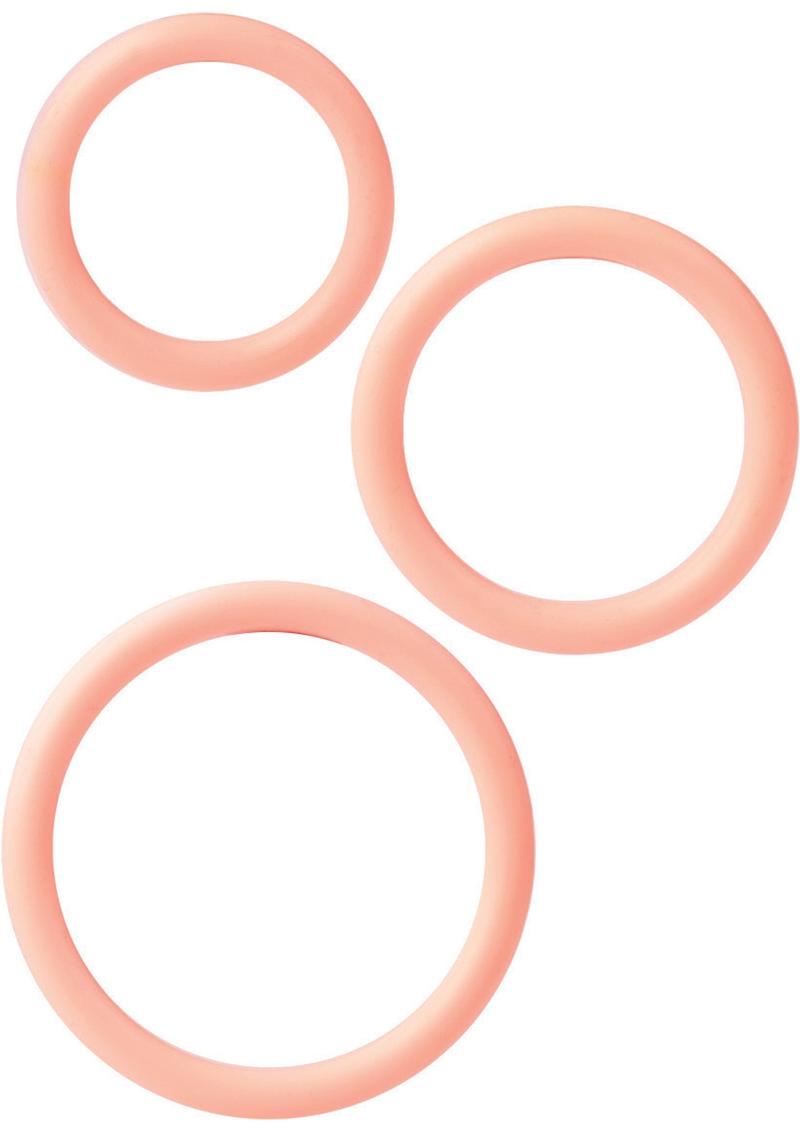 Silicone Support Rings Cock Rings - Ivory - 3 Piece Set