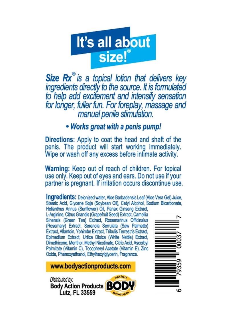 Size Rx Penile Enhancement Lotion - 4.5 Oz