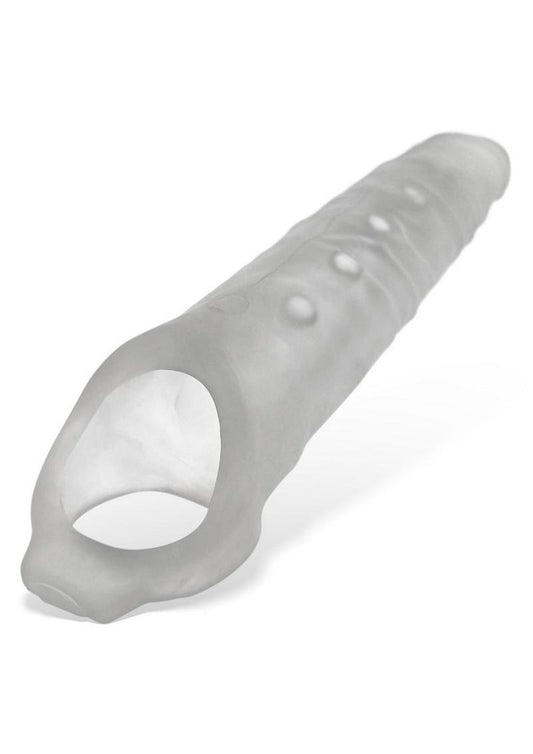 Snake Deep-Reacher Silicone Cocksheath - Clear/Clear Ice