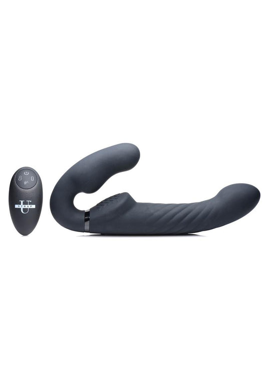 Strap U Ergo-Fit Twist Silicone Inflatable Rechargeable Strapless Strap-On - Black