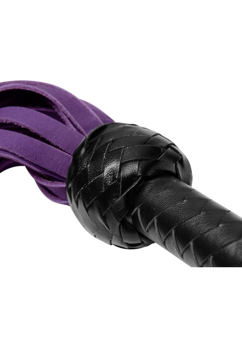 Strict Leather Nubuck Flogger - Black/Purple