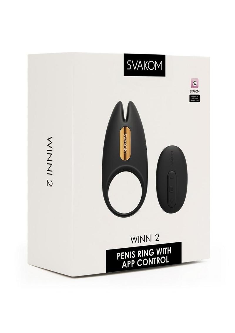 Svakom Winni 2 Silicone Cock Ring - Black/Gold