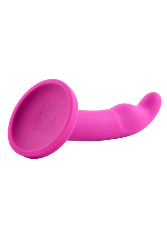 Tana Silicone Curved Dildo with Suction Cup - Pink - 8in