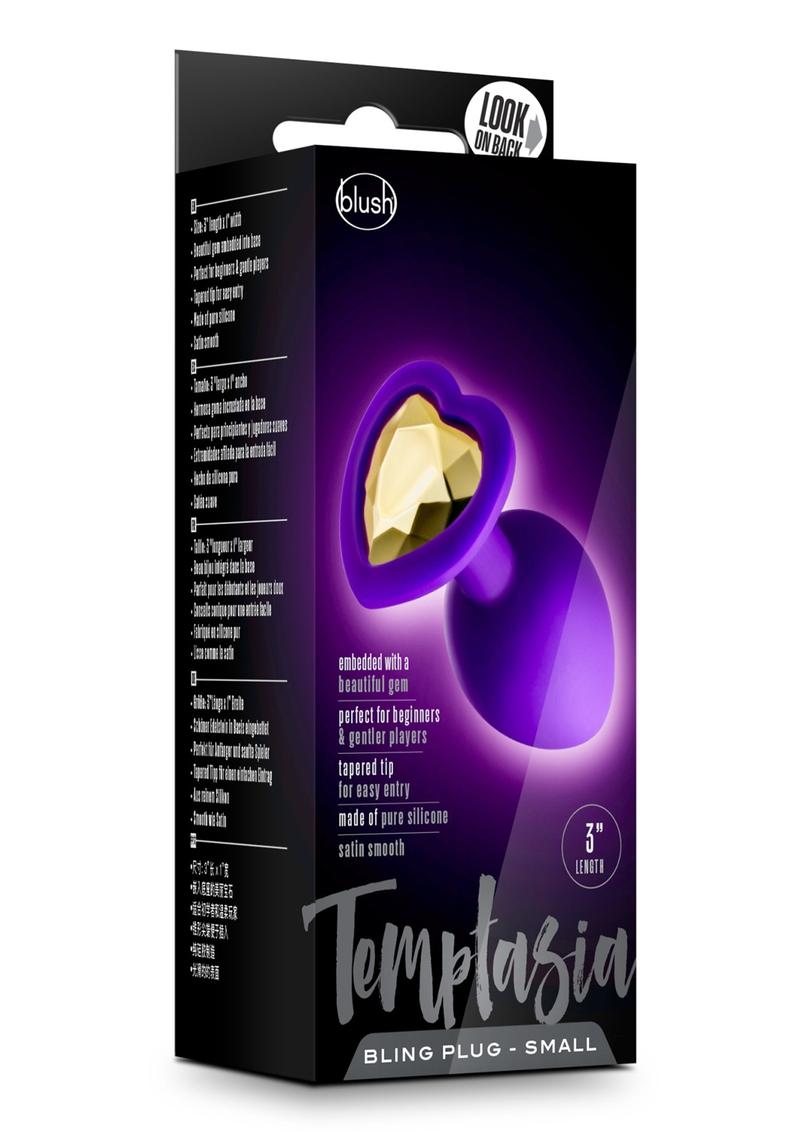 Temptasia Bling Plug Silicone Butt Plug - Purple - Small