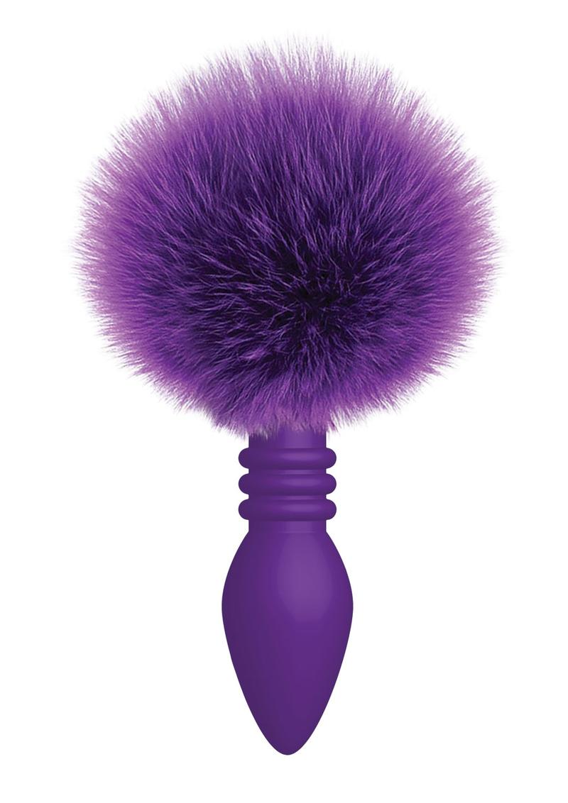 The 9's - Cottontails Silicone Ribbed Bunny Tail Butt Plug - Purple