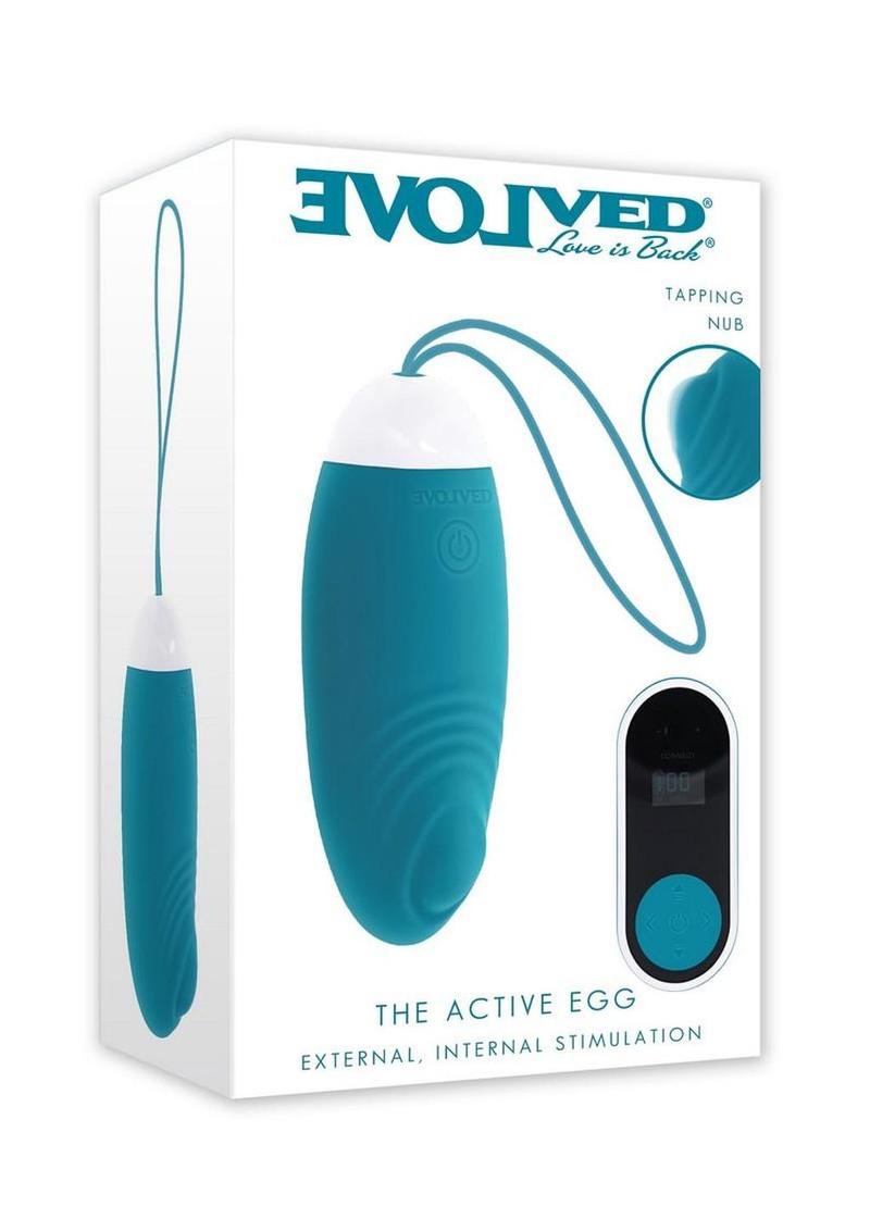 The Active Egg Rechargeable Silicone Vibrating Egg with Remote Control - Green