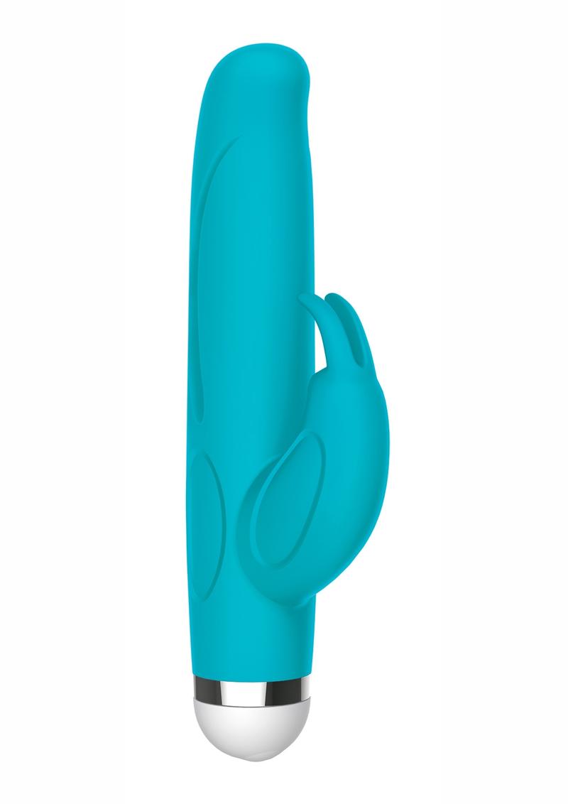 The Mini Rabbit Rechargeable Silicone Vibrator - Blue - Small