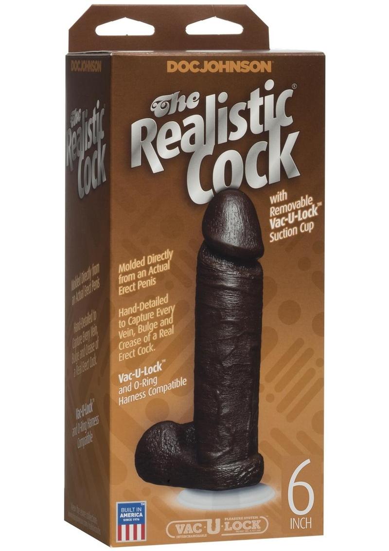 The Realistic Cock Dildo - Black - 6in