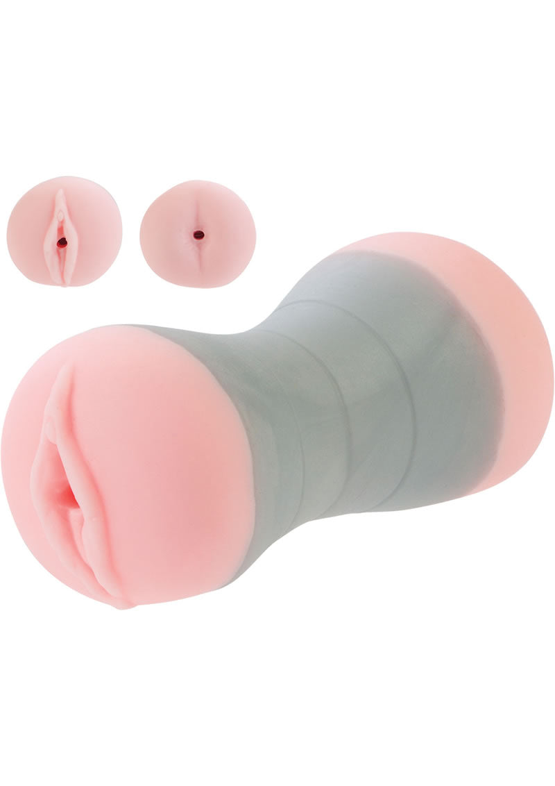 Travel Gripper Dual Density Stroker - Pussy and Ass - Pink