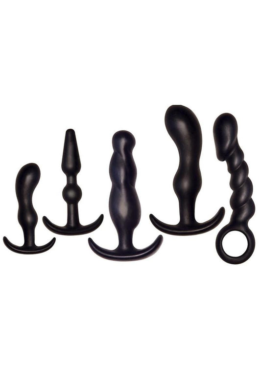 Ultimate Anal Kit Silicone - Black - 7 Piece Set