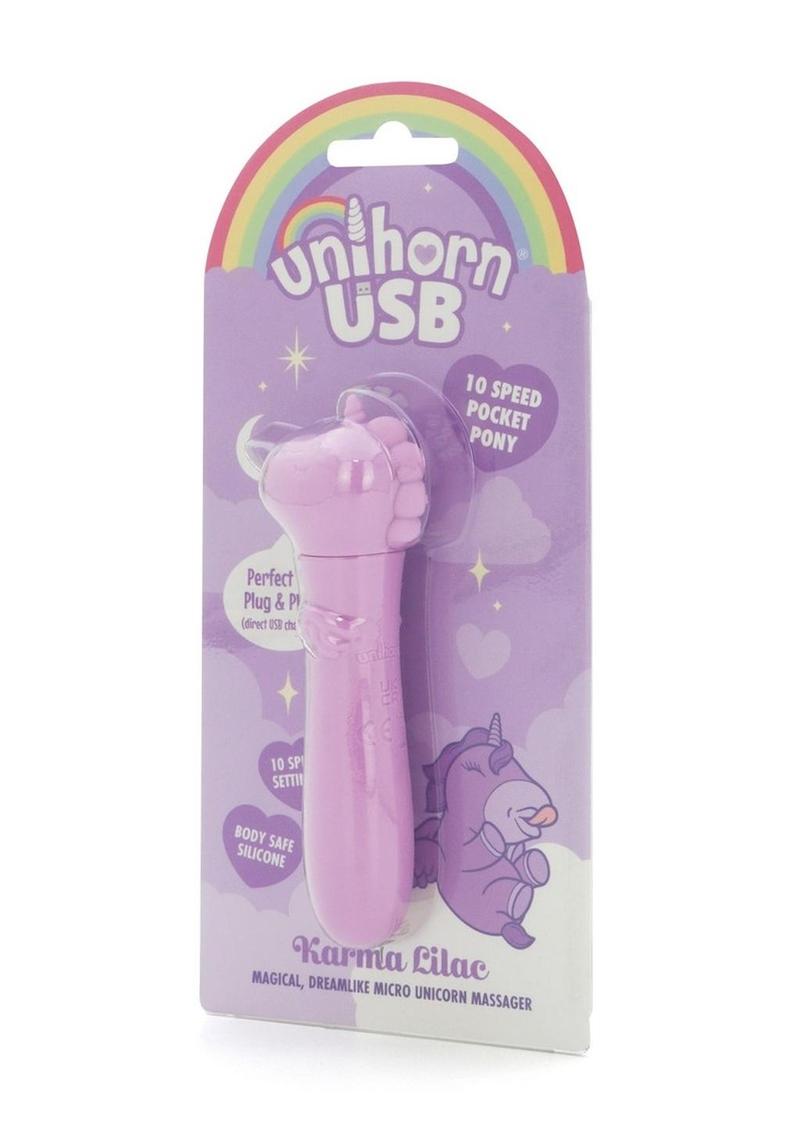 Unihorn Karma Lilac Rechargeable Silicone USB Bullet - Lavender/Purple