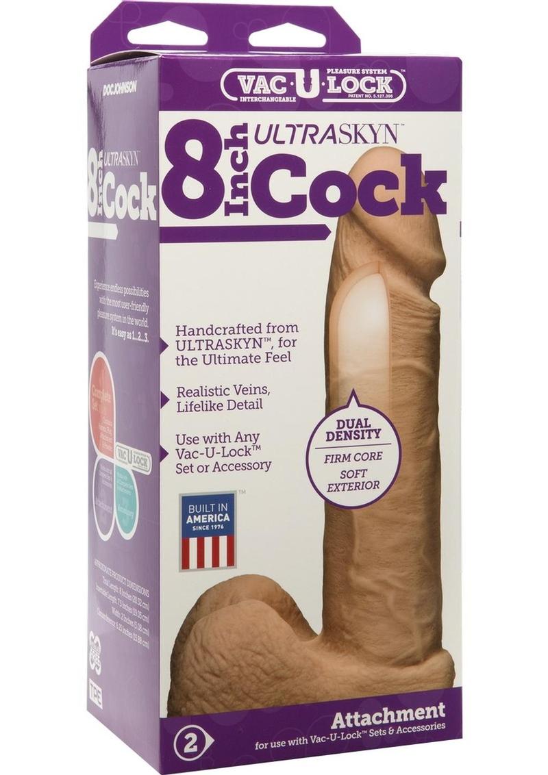 Vac-U-Lock Ultraskyn Dildo - Vanilla - 8in