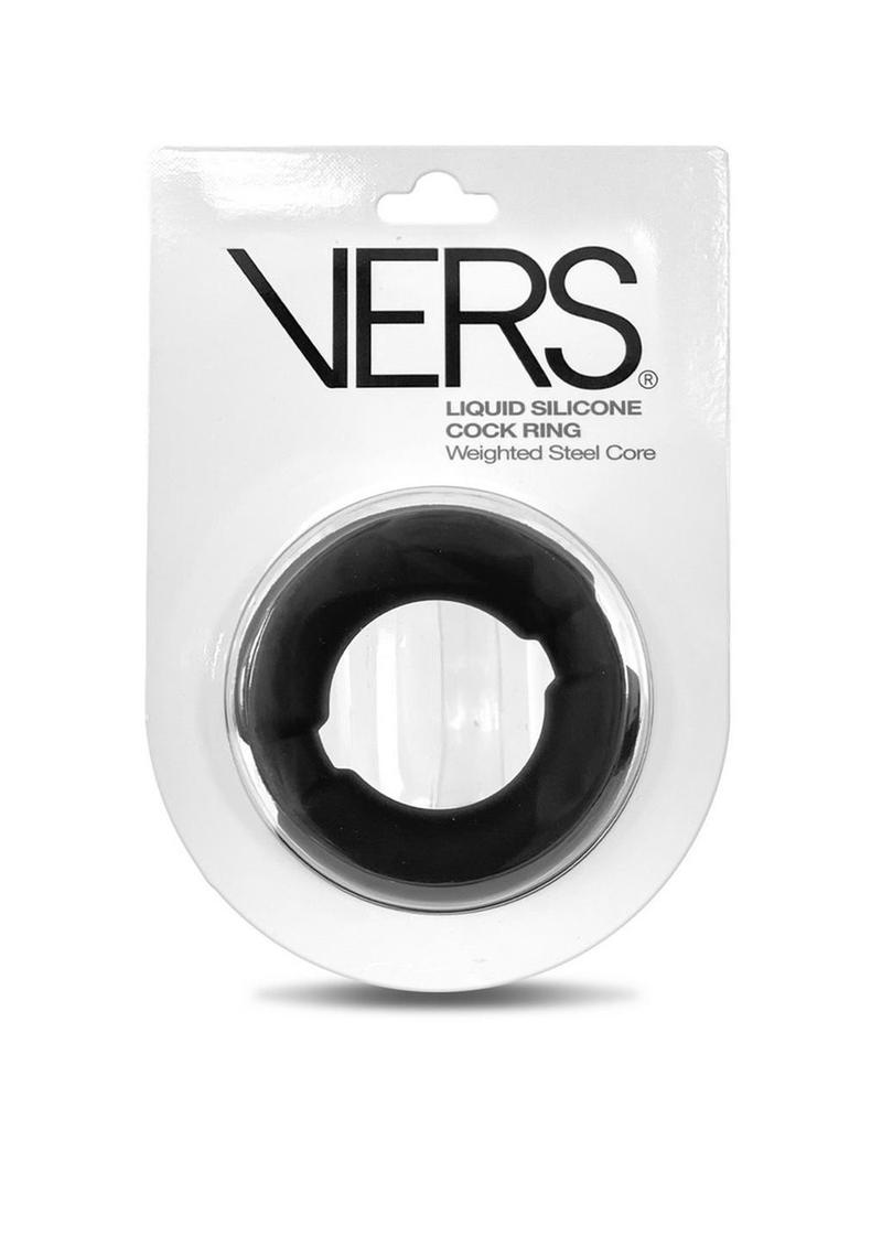 Vers Steel Weighted Cock Ring - Black