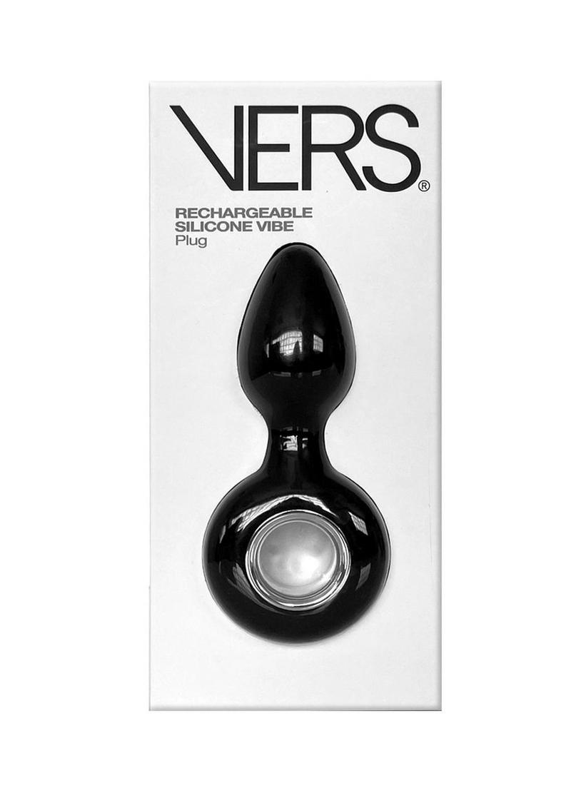 Vers Plug Vibrating Rechargeable Silicone Anal Plug - Black