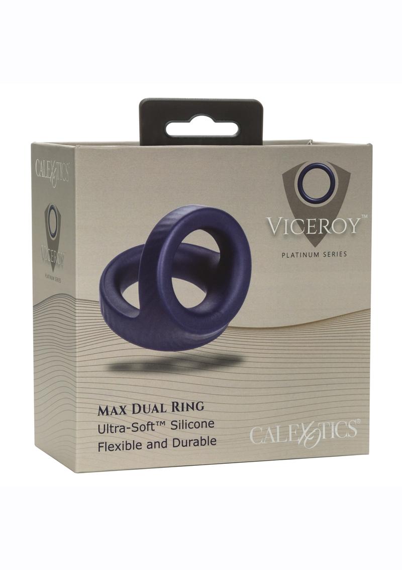 Viceroy Max Dual Ring Silicone Cock Ring - Blue