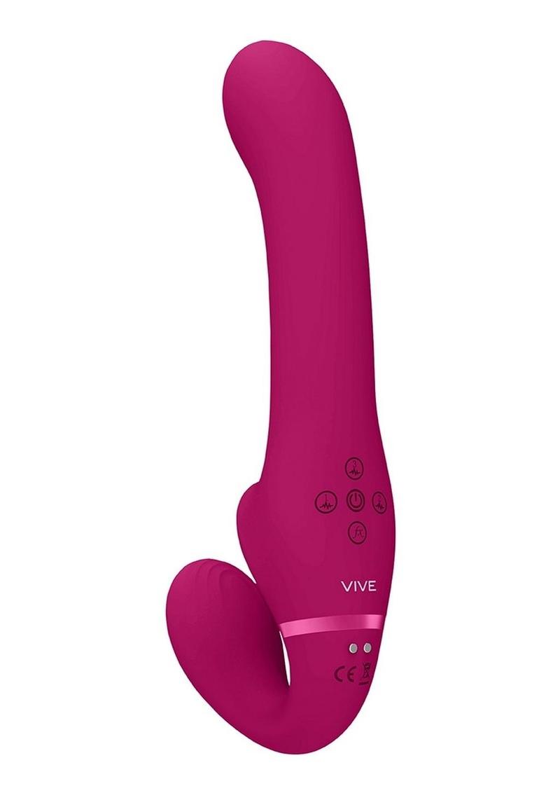 Vive Al Rechargeable Silicone Dual Motor Strapless Strap-On - Pink