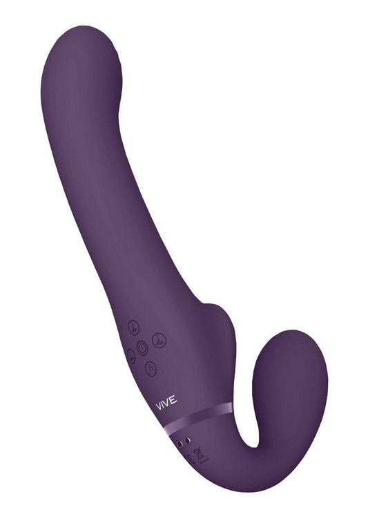 Vive Al Rechargeable Silicone Dual Motor Strapless Strap-On - Purple