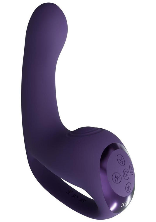 Vive Riko Rechargeable Silicone Triple Motor Thumper with Finger Motion Vibrator - Purple