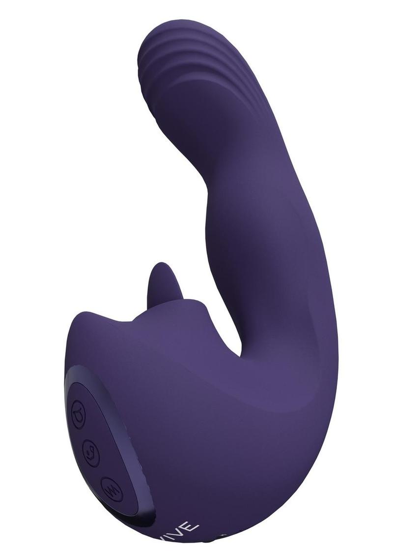 Vive Riko Rechargeable Silicone Triple Motor G-Spot Finger Motion Vibrator - Purple