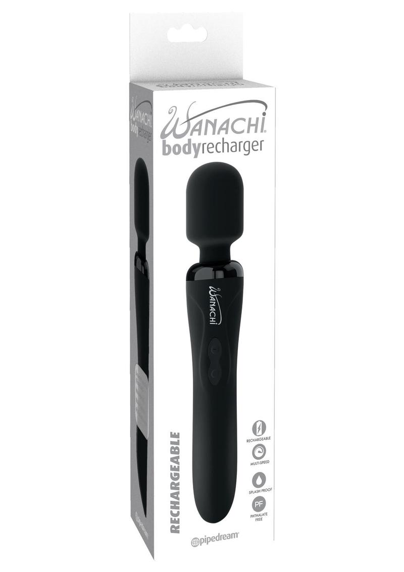 Wanachi Body Recharger Silicone Rechargeable Wand Massager - Black