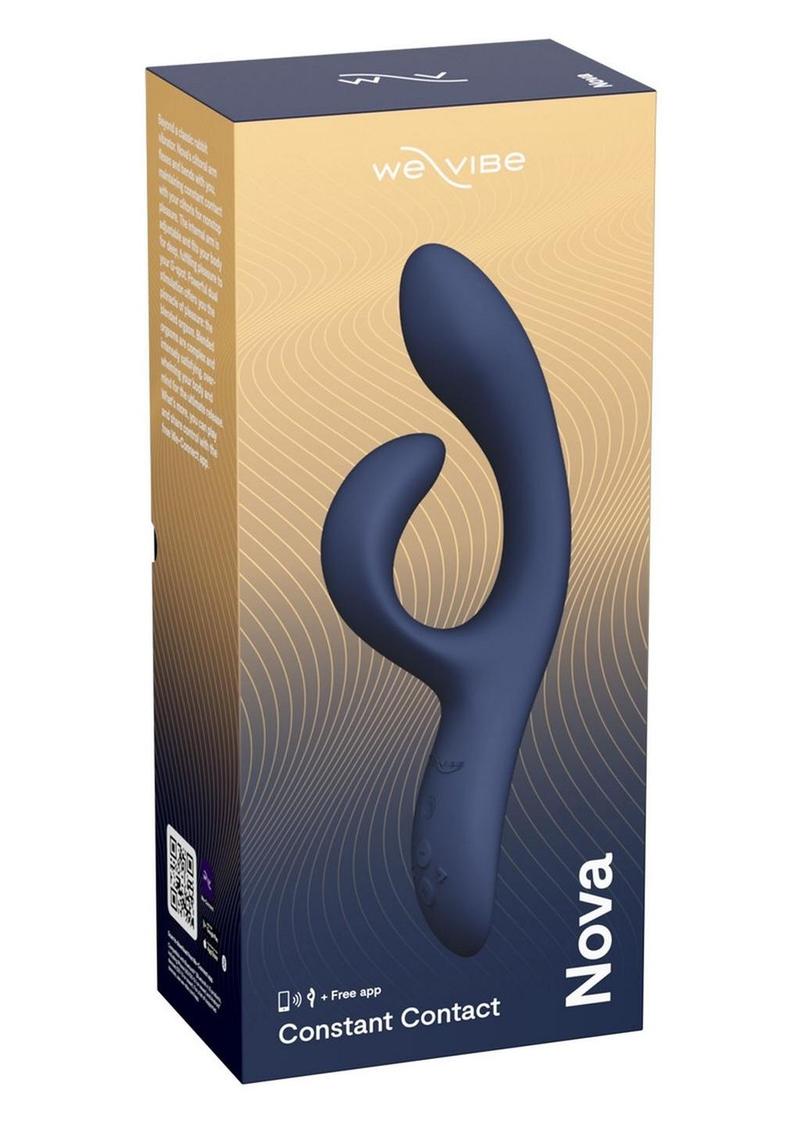 We-Vibe Nova 2 Rechargeable Silicone Rabbit Vibrator - Blue/Midnight Blue