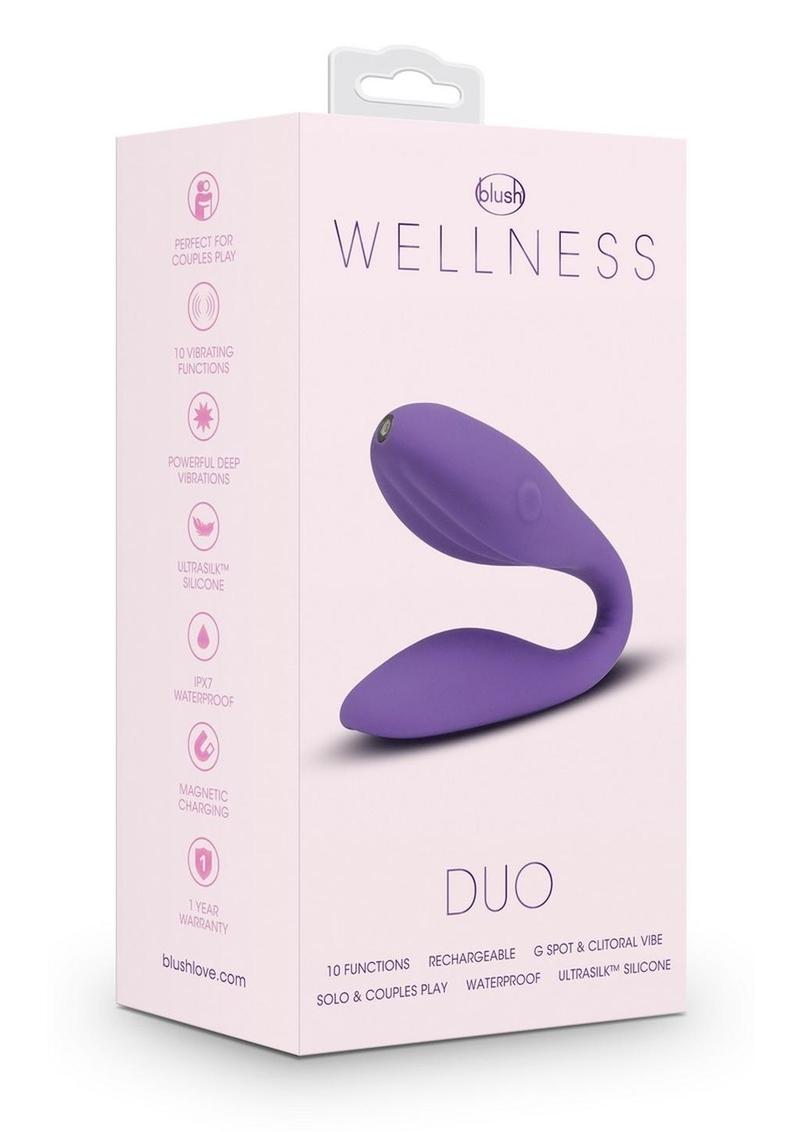 Wellness Duo Rechargeable Silicone Couples Vibrator - Purple