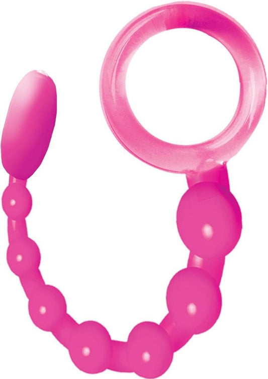 Wet Dreams Sex Snake Silicone Vibrating Anal Beads - Pink/Pink Passion