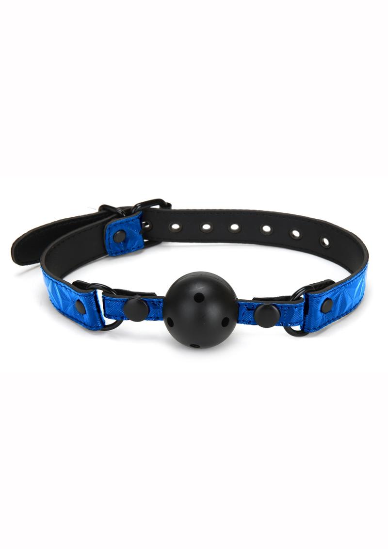 WhipSmart Deluxe Ball Gag - Black/Blue