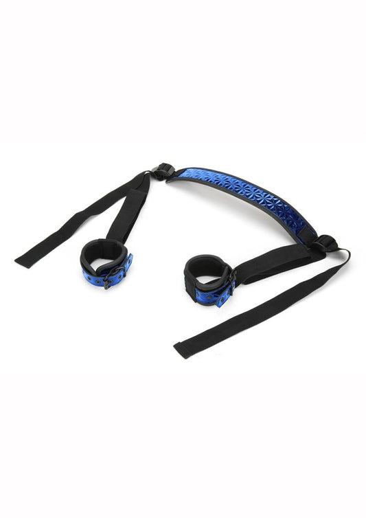 WhipSmart Deluxe Sex Sling with Ankle Restraints - Black/Blue