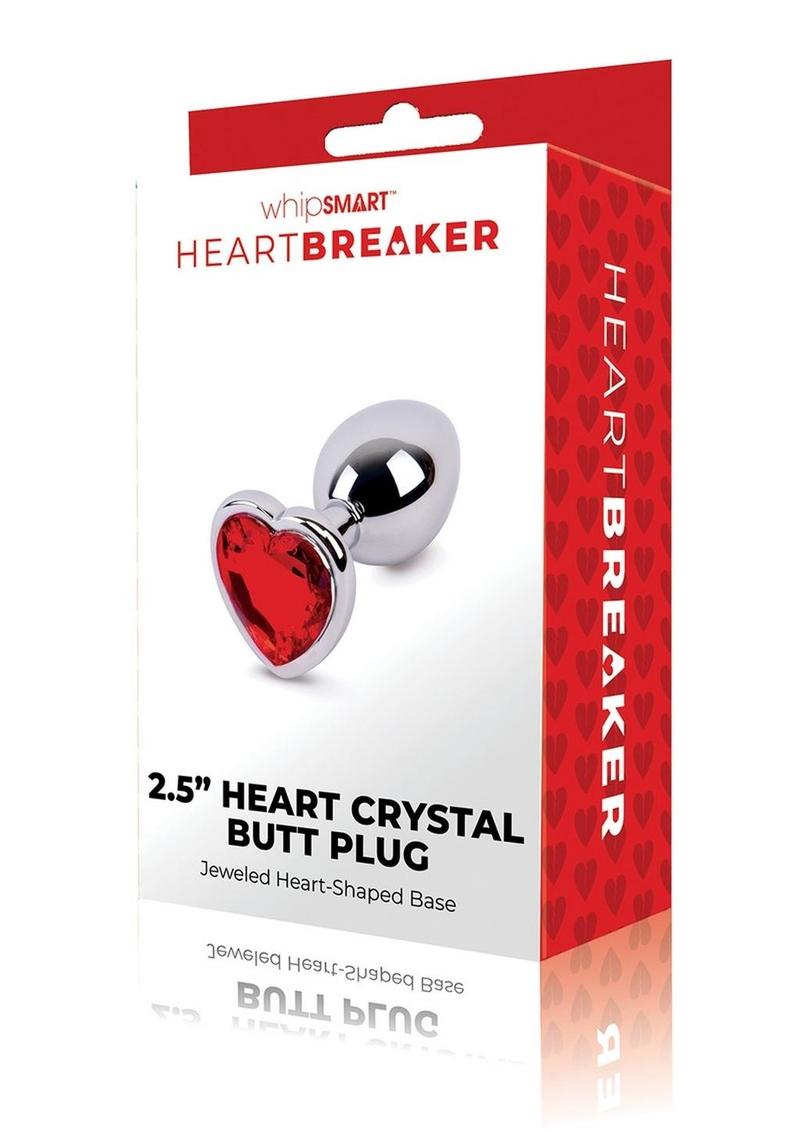 WhipSmart Heartbreaker Metal Butt Plug - Metal/Red/Silver - Small